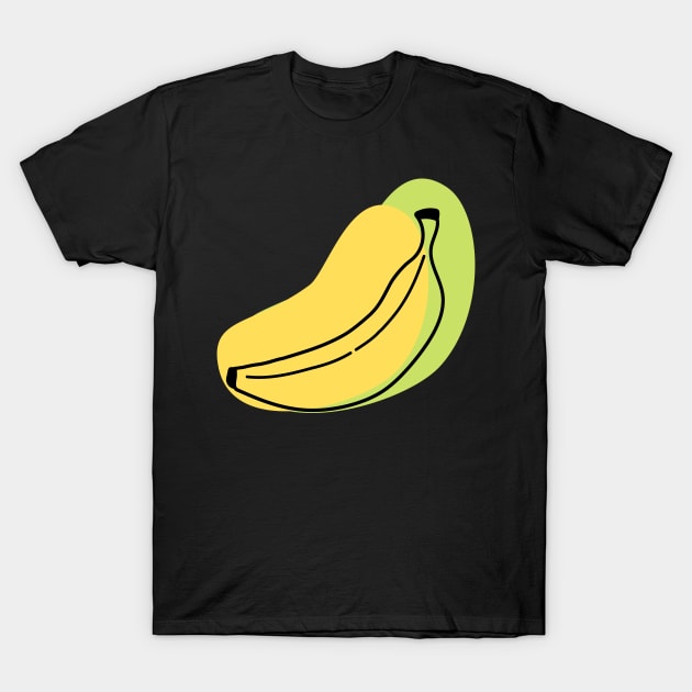 Cute Banana Minimalist Abstract Childlike T-Shirt by GrooveGeekPrints